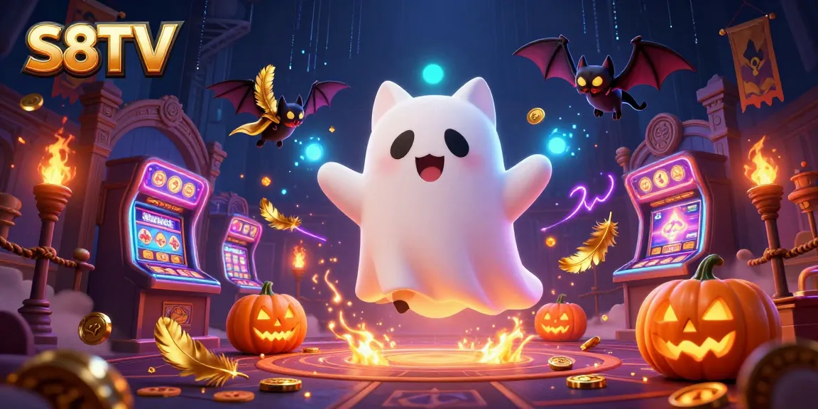 Experience S8TV's thrilling live action with immersive ghostly casino ambiance and vibrant gaming elements.