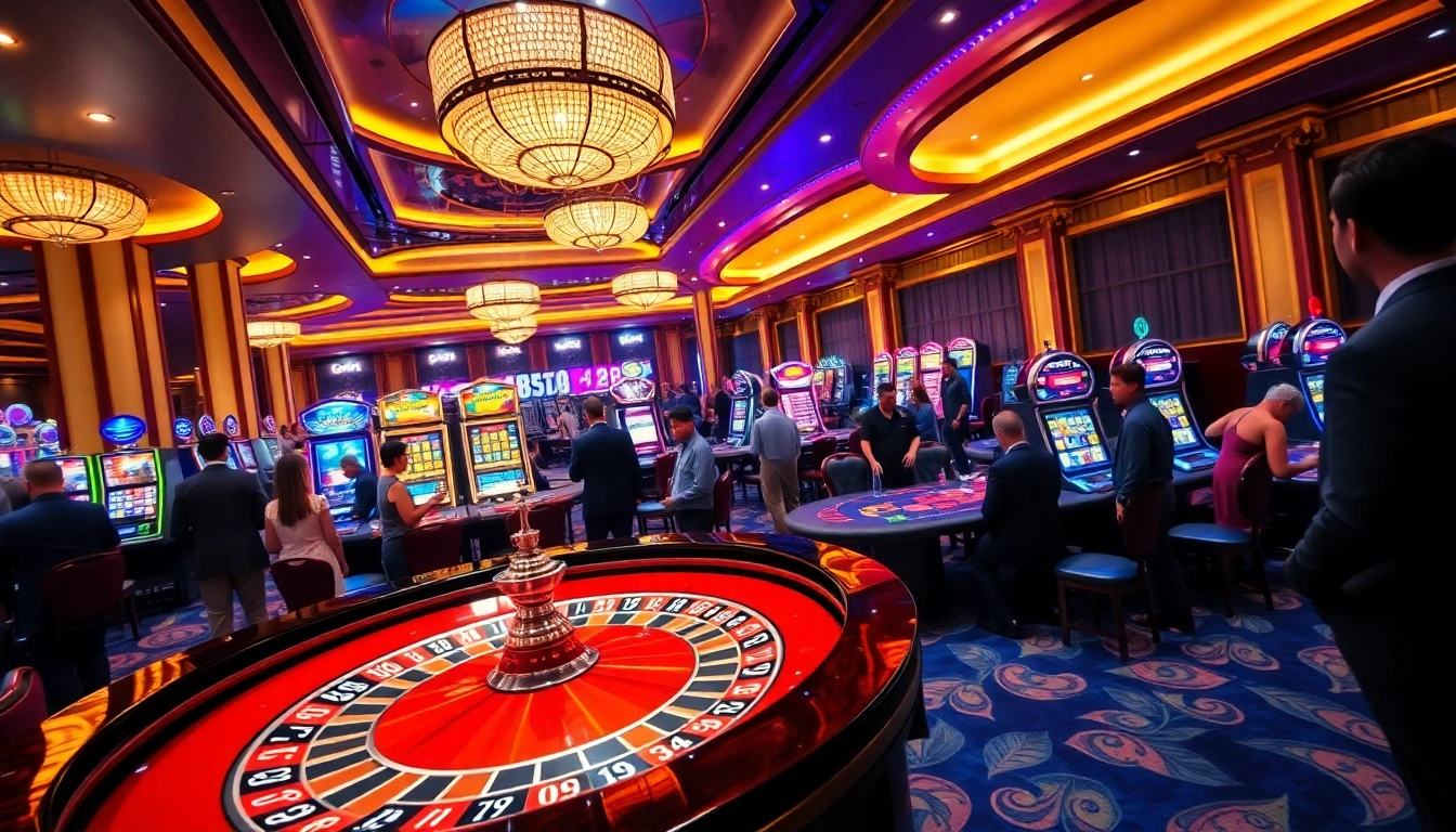 Players enjoying roulette and slots at WE88's luxurious casino.