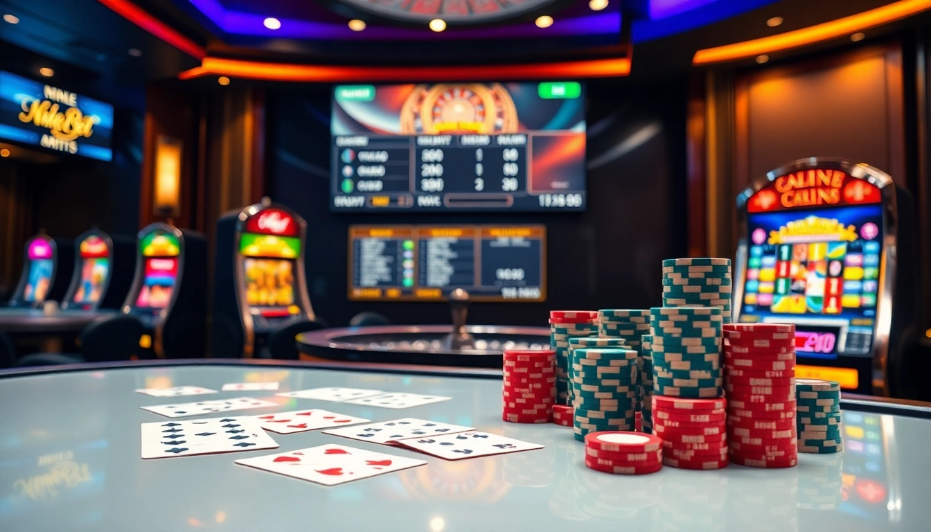 Experience thrilling gameplay at https://nk88bet.org/ with vibrant casino tables and colorful slot machines.