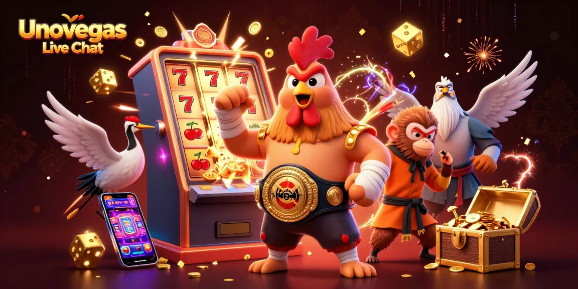 Engage with Unovegas Live Chat for instant support in an exciting casino game scene.
