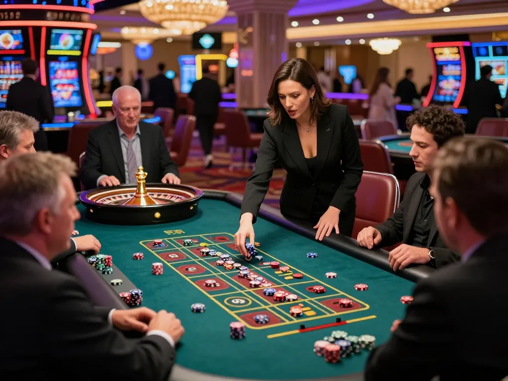 Players engaging at a Roulette table in tg88 casino, showing chips and thrilling gameplay
