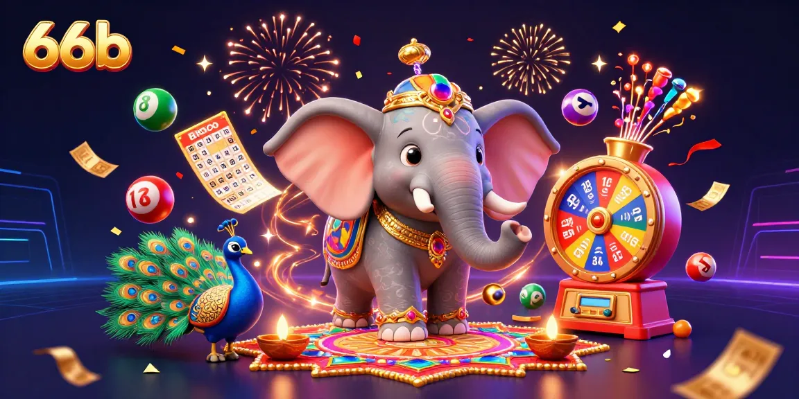 Engage with lively lottery gameplay showcasing 66b characters surrounded by vibrant gaming elements.