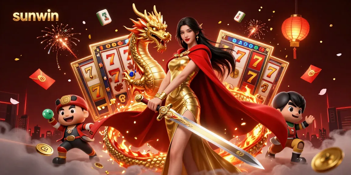 Win big with sunwin's captivating 3D casino illustration showcasing luck and excitement.