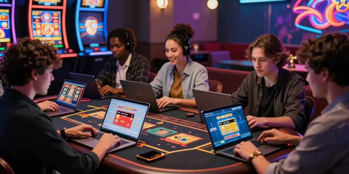 Exciting atmosphere at credit card casinos at https://maic.org.uk with diverse players engaging in vibrant online casino games.