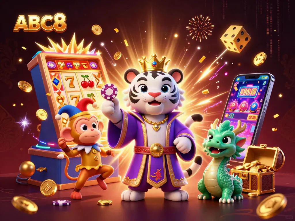 Experience ABC8 thrills with a dynamic casino scene showcasing jackpot excitement and colorful games.