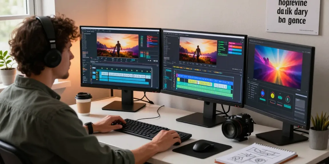 Easily write text on video in a dynamic workspace with a professional using a video editing software interface.