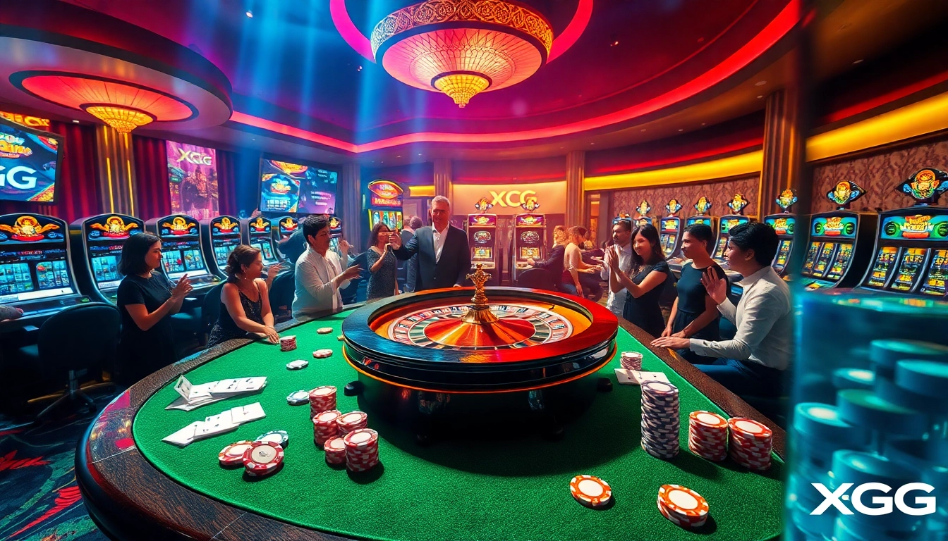 Experience the thrill of gambling with XXGG at a vibrant casino table featuring cards and chips.