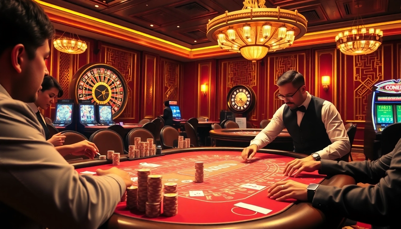 Enjoying a thrilling game at SV88s.pro with poker chips and a roulette wheel in a luxurious casino setting.