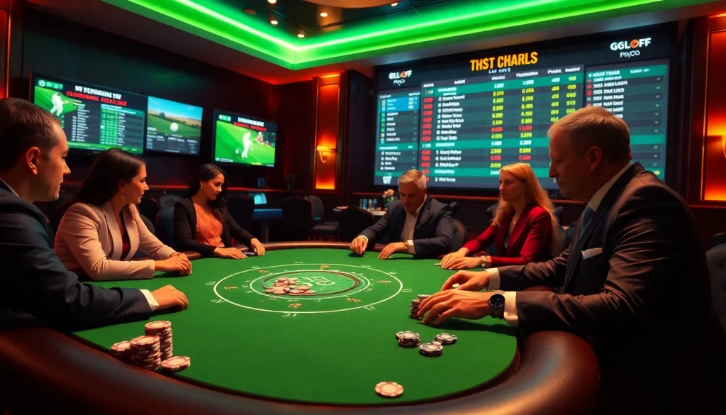 Bet on exciting golf-inspired games at https://mb66.golf/ in a luxurious casino setting.