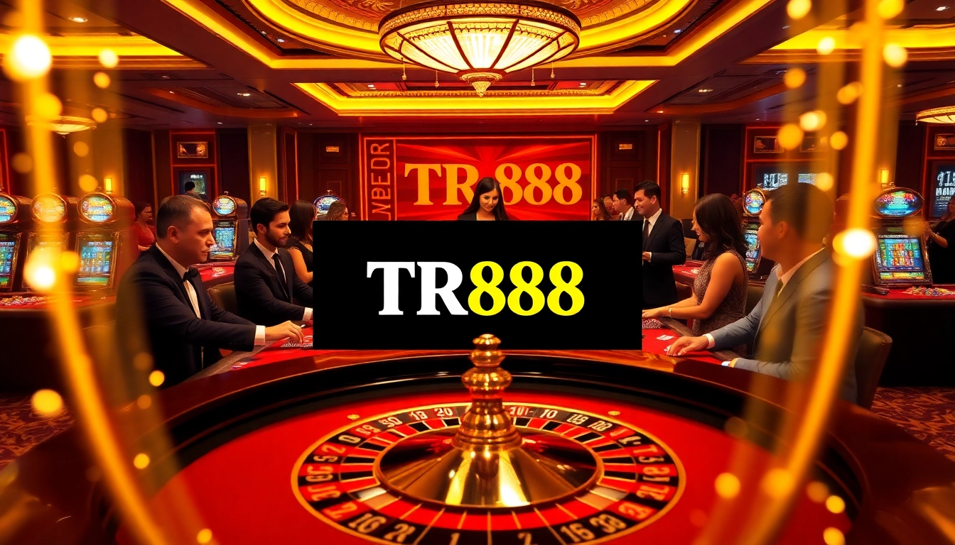 Experience the thrill of winning at TR88 casino with luxurious gaming tables and eager players.
