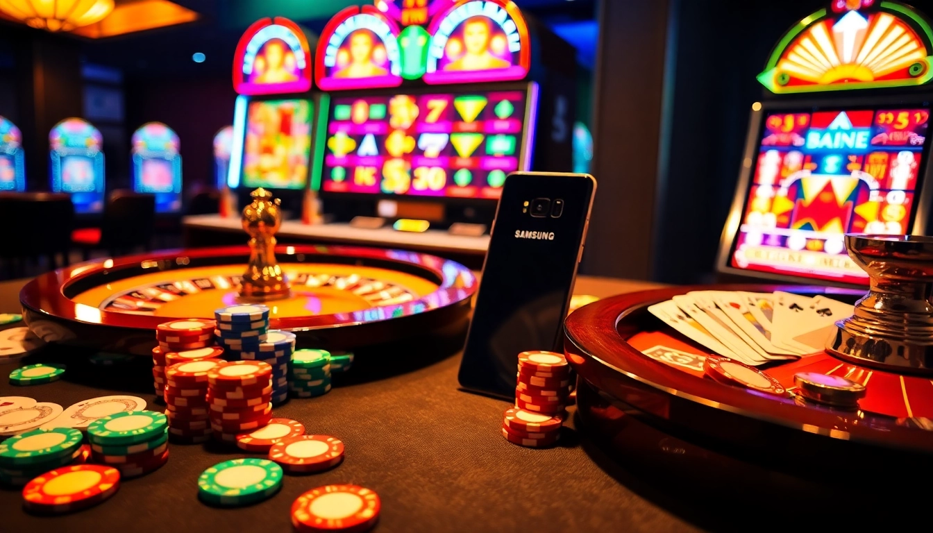 Experience the S8 gaming excitement with luxurious casino tables and vibrant slot machines.
