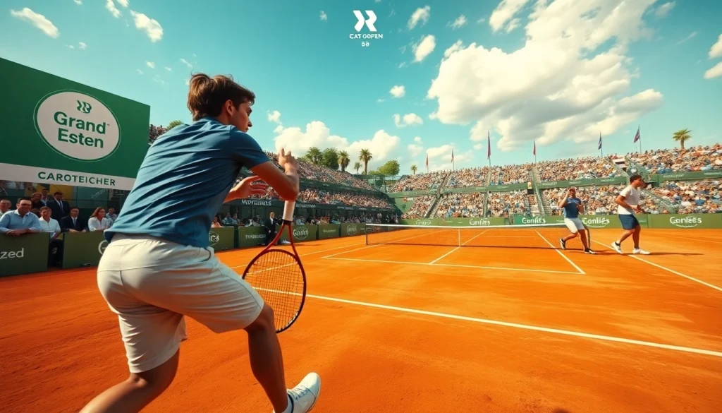 Intense match at the Grand Est Open 88 tournament highlighting the excitement of tennis.
