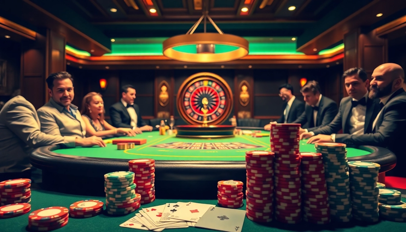 Engage with the essence of gambling at https://hbbet4.art/ with an exciting poker scene featuring vibrant chips and cards.