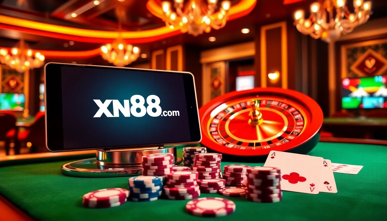 Engaging online casino action featuring xn88 com roulette and poker chips.
