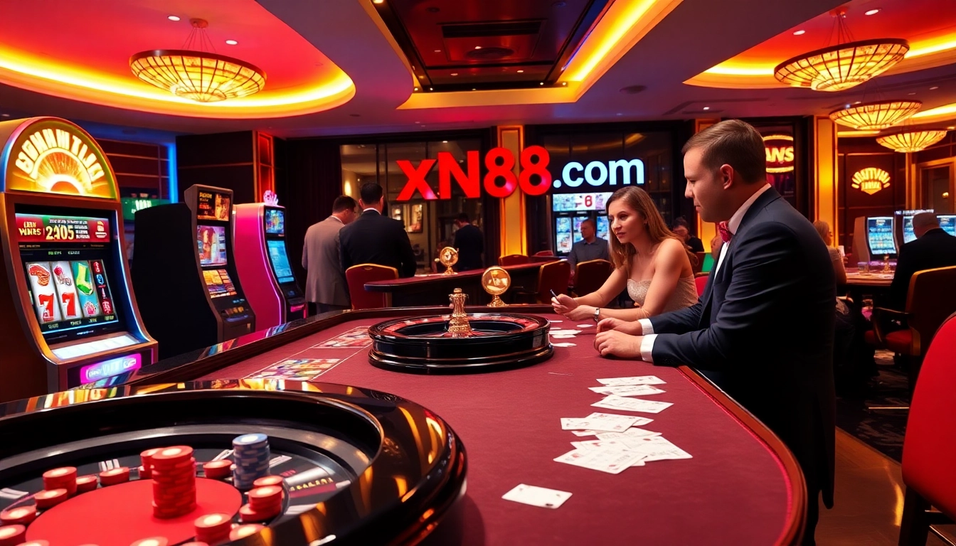 Experience thrilling games at xn88 com with vibrant casino scenes and engaging players.
