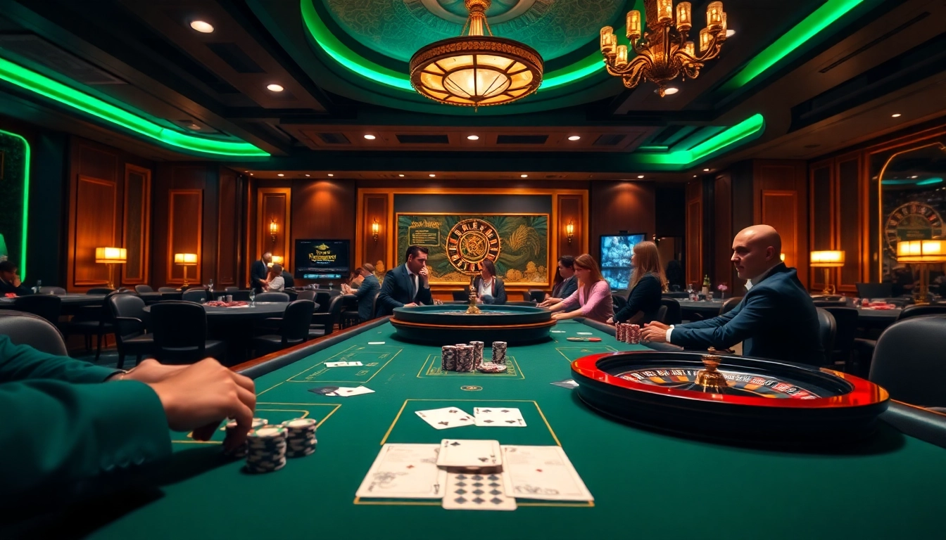 Players enjoying a thrilling poker game at 789club's luxurious casino tables.