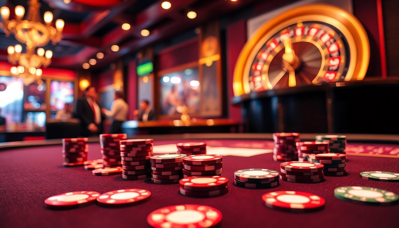 Experience the thrill of high-stakes poker at https://fabet.blog/ with vibrant chips and cards.