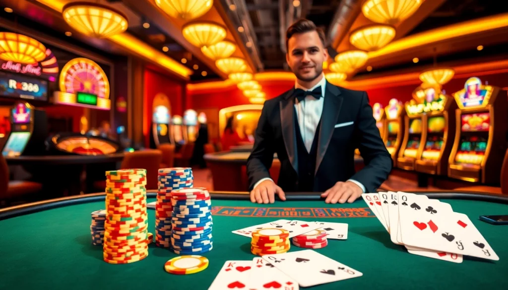 Experience the thrill of betting at xn88, with vibrant casino tables and professional dealers.