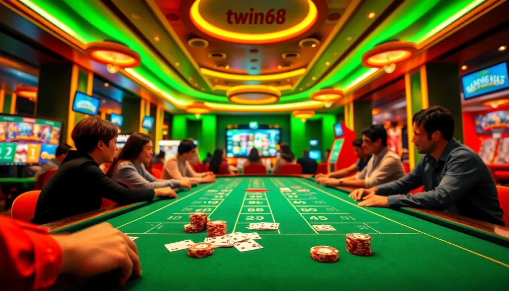 Engaging players in the lively Twin68 online gaming platform environment with vibrant colors and modern elements.