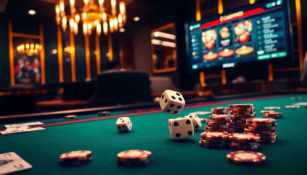 Engage in thrilling gameplay at https://kjc.us.com/ with a luxurious poker table and exciting casino elements.