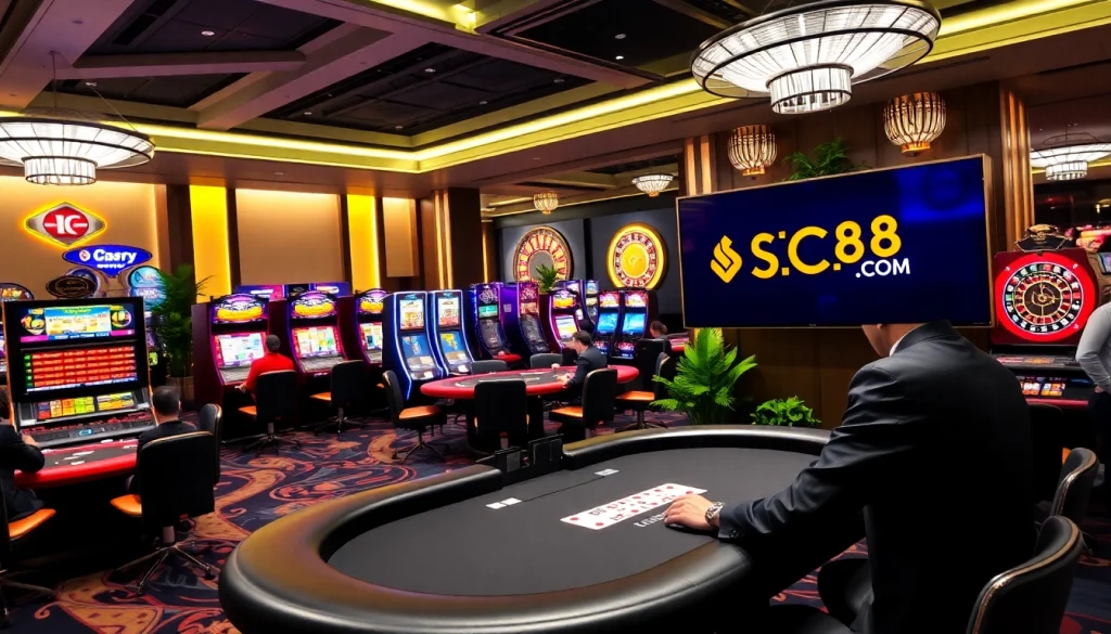 Experience thrilling gameplay at SC88 COM casino with modern tables and luxurious ambiance.