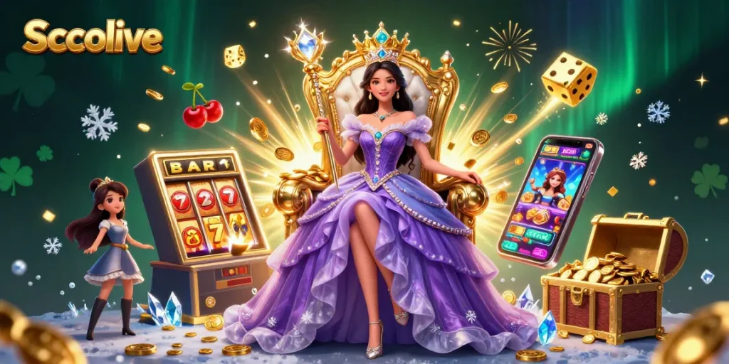 Socolive showcases live sports betting excitement with a stunning illustration of casino elements like slot machines.