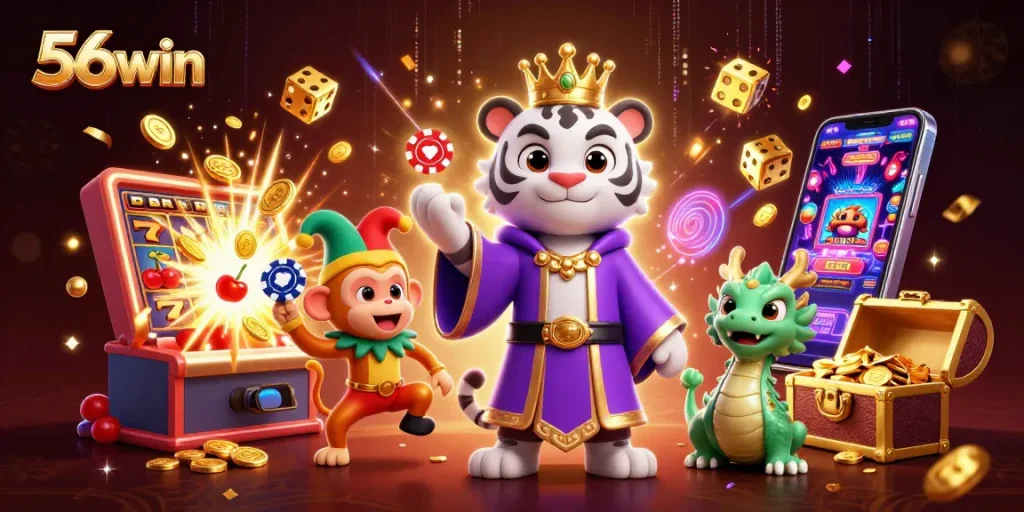 56win highlights an exciting casino experience with vibrant gaming elements and rich graphics.