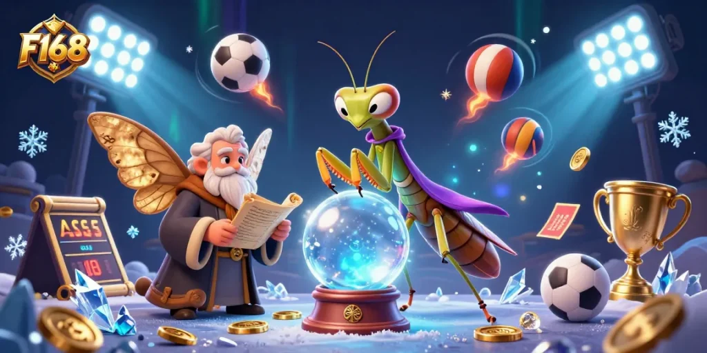 Experience the magic of F168 with dynamic betting action and vibrant casino elements in this illustration.