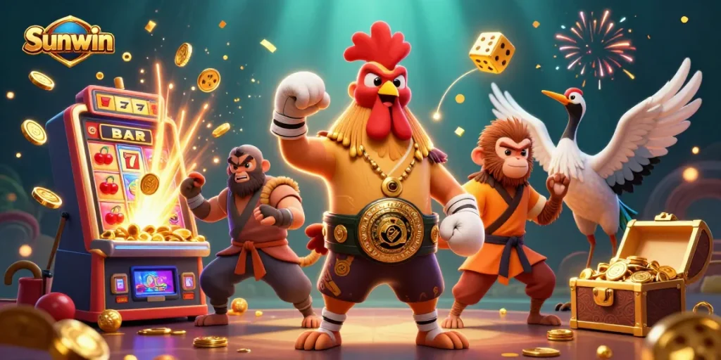 Engage with Sunwin's thrilling 3D gaming experience featuring dynamic characters and jackpot action.